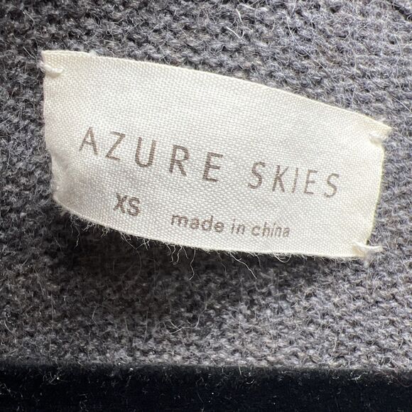 Azure Skies Open Front Gray Cardigan Sweater Knit Angora Cashmere Blend XS - Picture 6 of 10